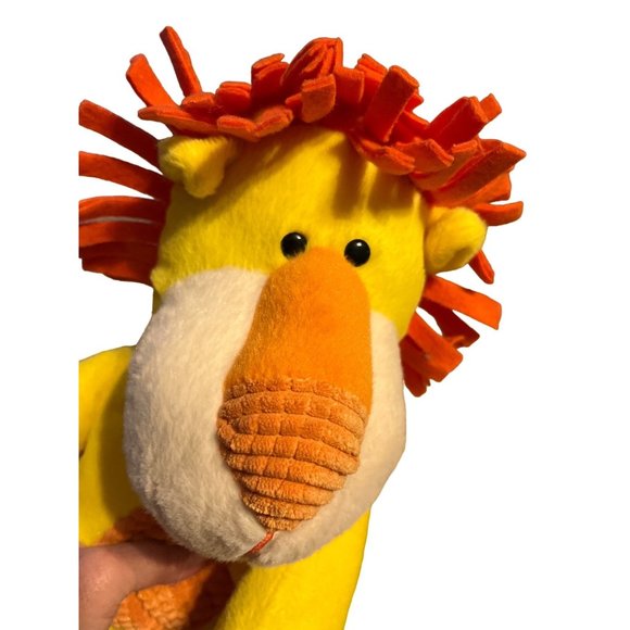 Animal Adventure Lion 13" Fun Plush Yellow Orange 2015 Cuddly Soft Felt Mane - Picture 1 of 9